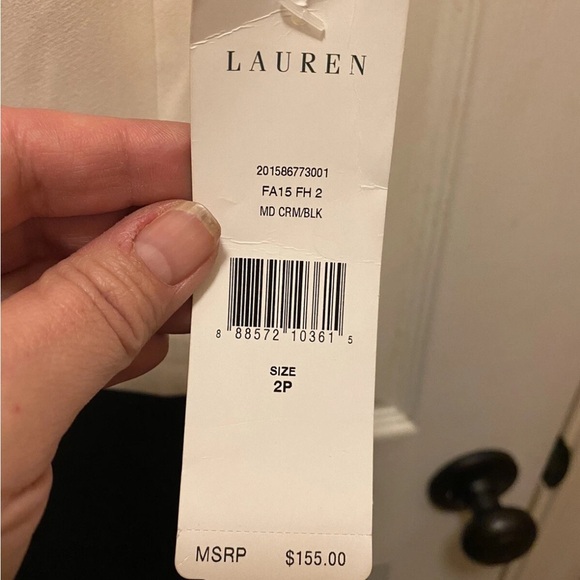 Lauren by Ralph Lauren Elegant Black and Off-white Sleeveless NWT Dress Sz 2P - Picture 2 of 16